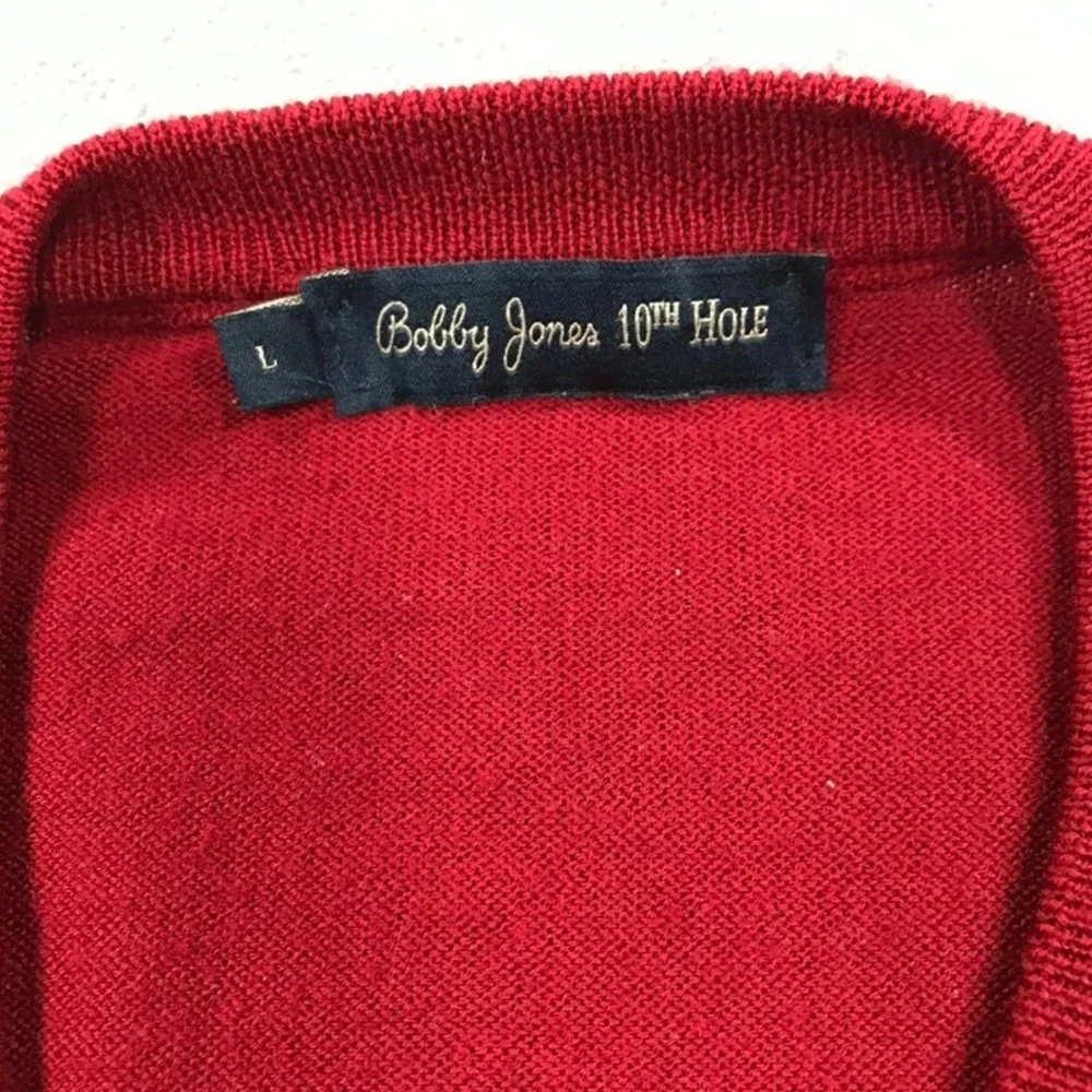 Bobby Jones Golf Sweater Mens L Argyle 10th Hole St Andrew's Links Wool Italy